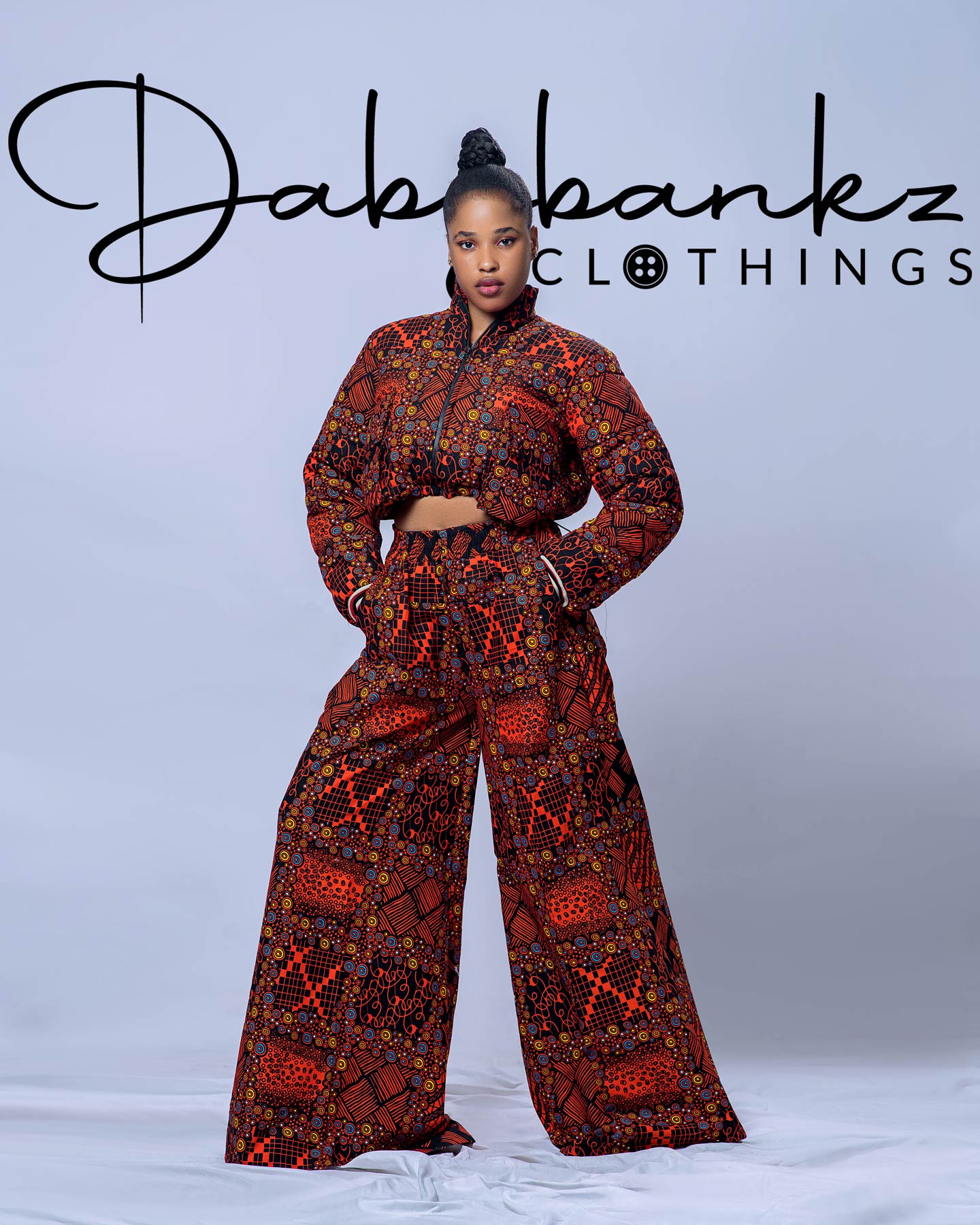 AfriFusion Ankara winter jackets with matching palazzo pants